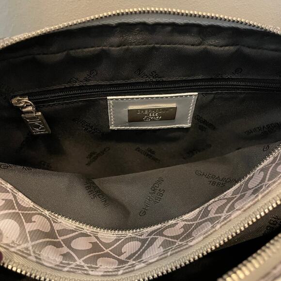 Gherardini Softy Monogram Crossbody Bag | Gray, Tan, Beige Multiple Compartments - Picture 6 of 11